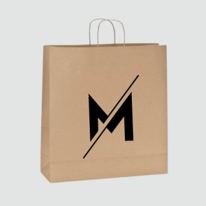Sac papier kraft brun poignées torsadées