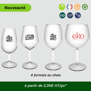 Verres à vin réutilisables