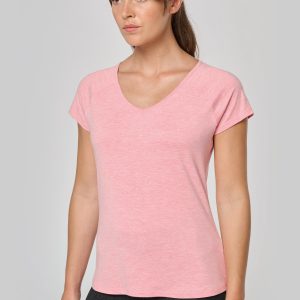 T-shirt de sport à col V recyclé femme - 160g